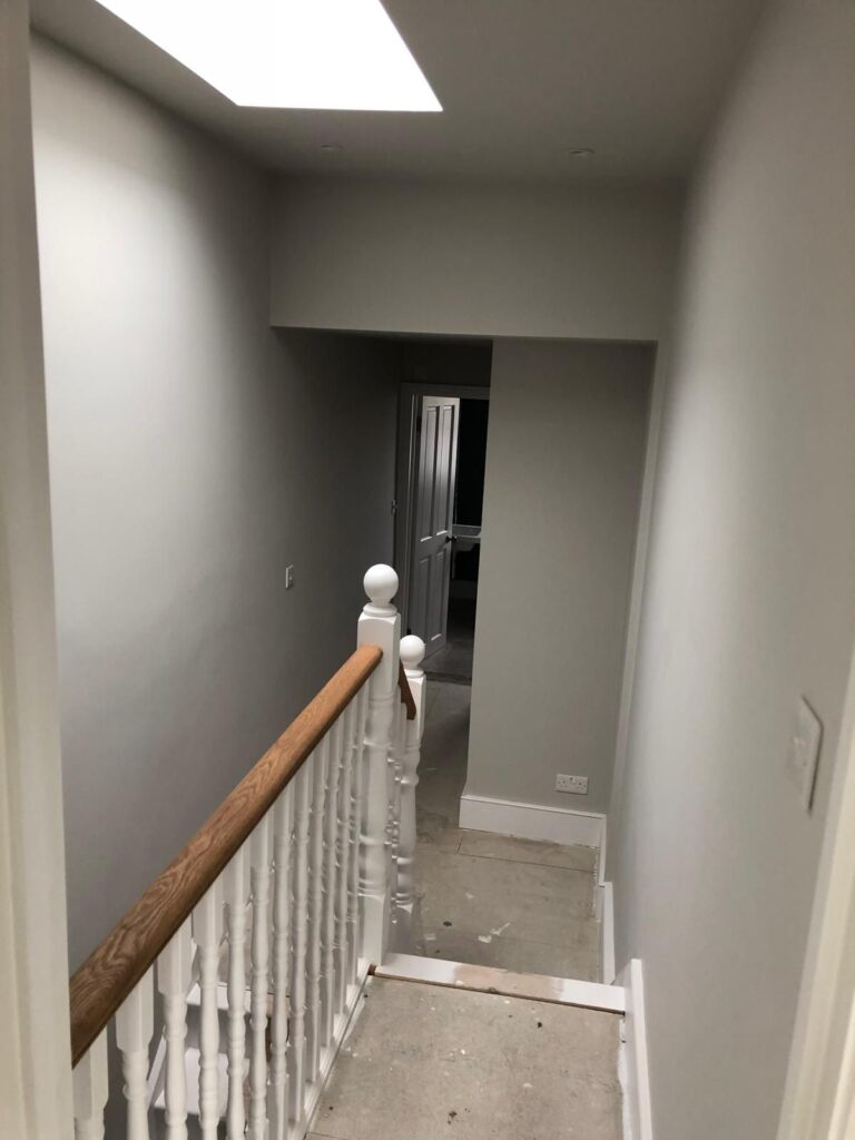 Chimney removal, ceiling removal, new ceiling, plaster, painting and new flooringin in East Ham
