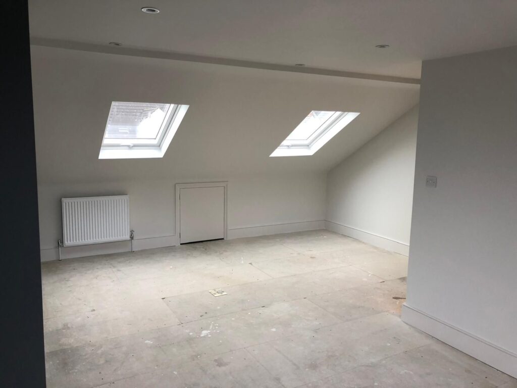 Chimney removal, ceiling removal, new ceiling, plaster, painting and new flooringin in East Ham