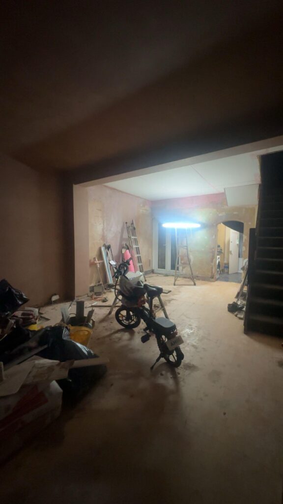 Chimney removal, ceiling removal, new ceiling, plaster, painting and new flooringin in East Ham